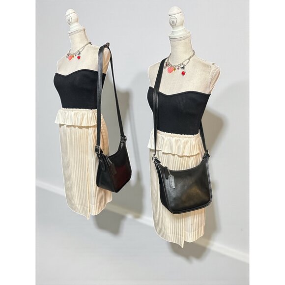 VTG Coach Janice Legacy Bag 9950 Black Leather Nickel Convertible Y2K Dominican - Picture 4 of 10